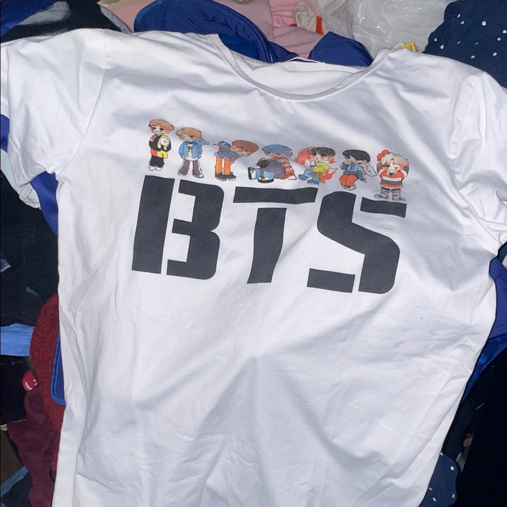 White BTS Graphic Short Sleeve Tee